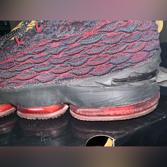 Nike LeBron 15 "New Heights" Men's Size 13 Pre-Owned No Box Dark Atomic Teal/Red - Picture 9 of 9